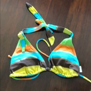 Gossip striped bikini top